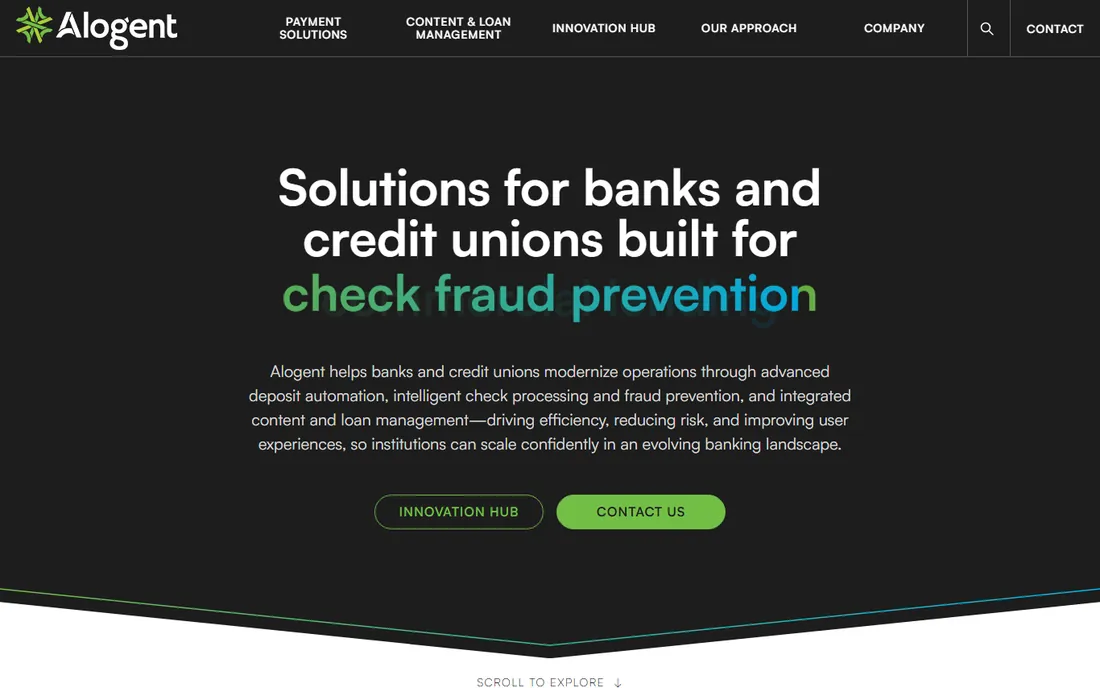 Alogent homepage
