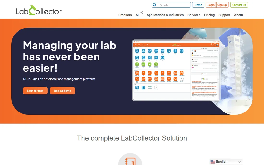 LabCollector homepage
