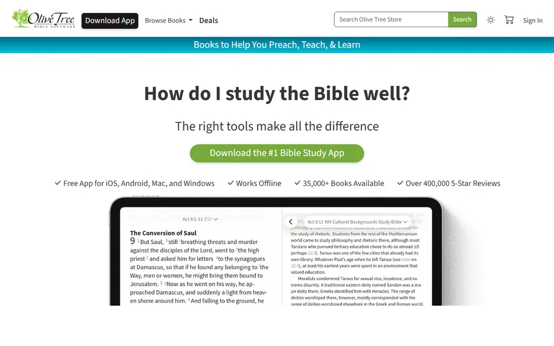 Olive Tree homepage