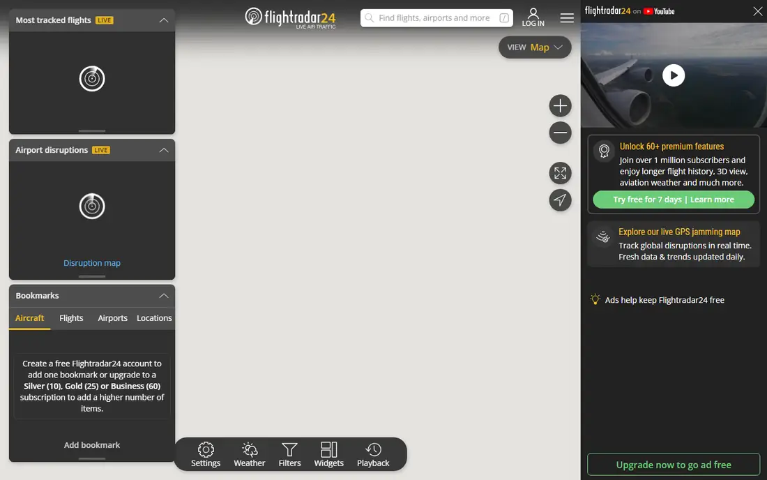 Flightradar24 Santa Tracker homepage