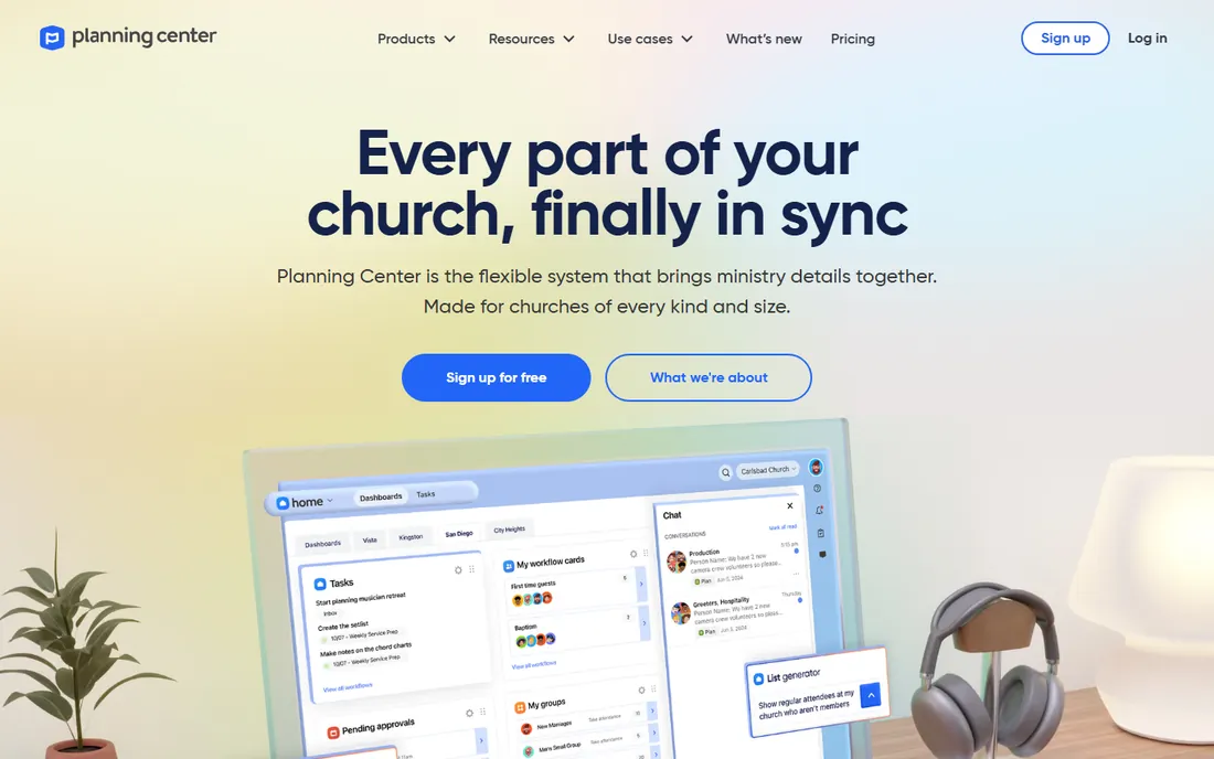 Planning Center homepage