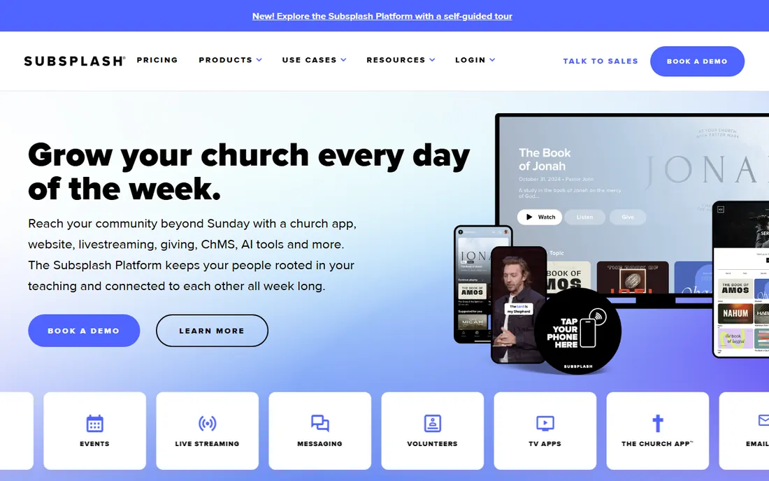 Subsplash homepage