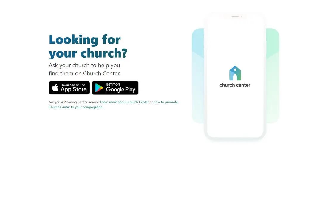 Church Center homepage