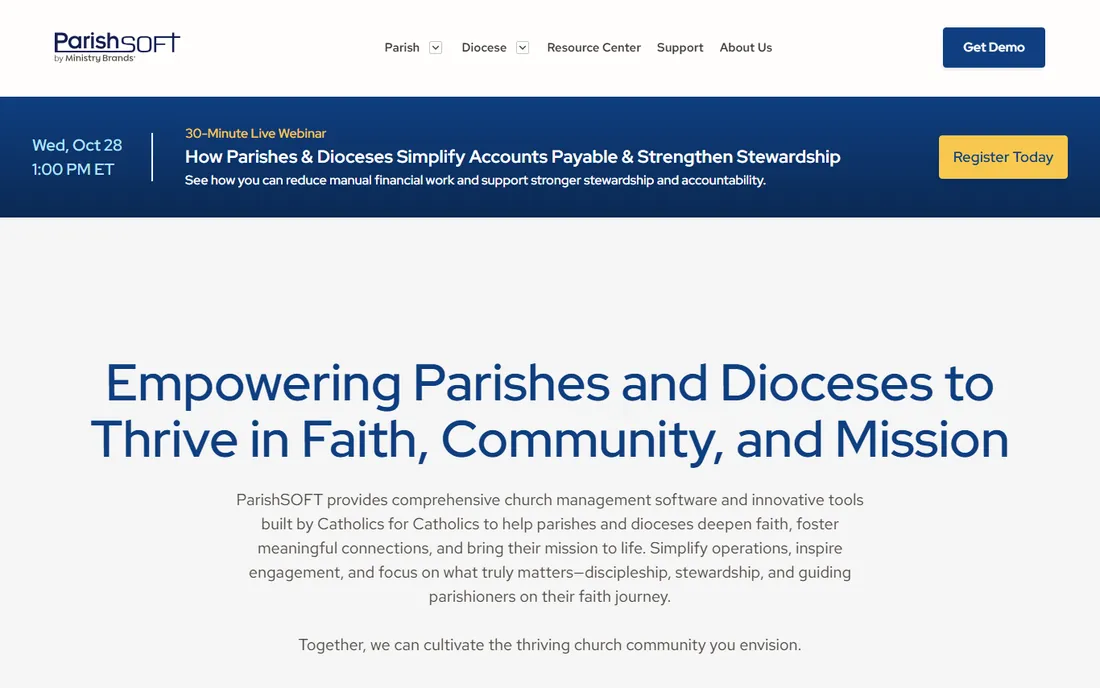 ParishSOFT homepage
