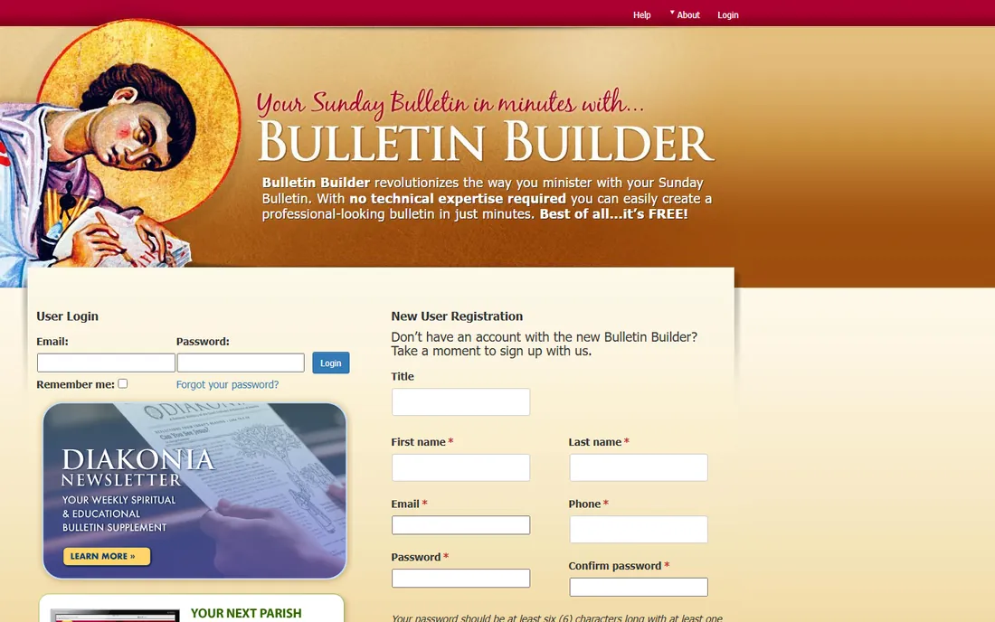 Bulletin Builder homepage