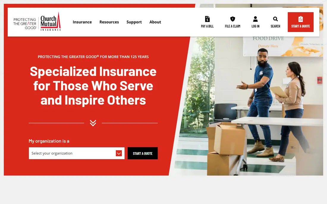 Church Mutual homepage