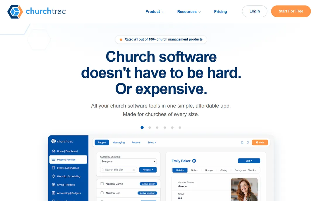 ChurchTrac homepage