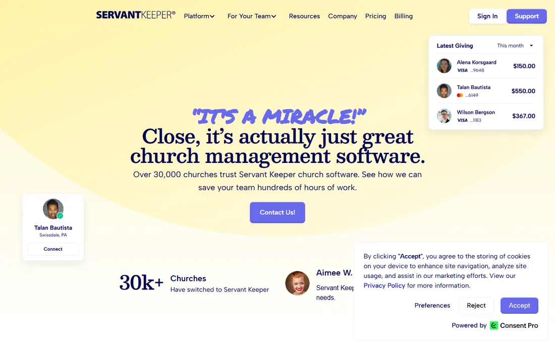 Servant Keeper homepage
