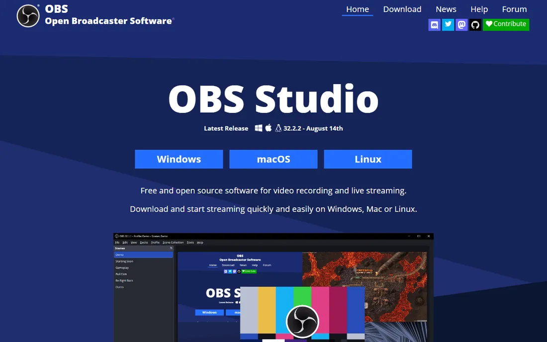 OBS Studio homepage
