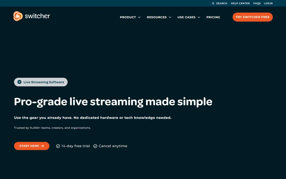 Switcher Studio homepage