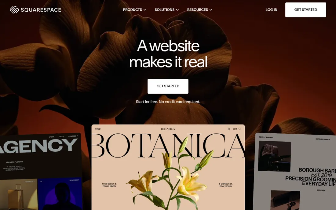 Squarespace homepage