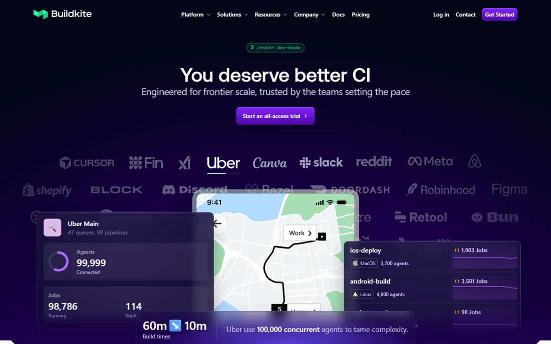 Buildkite homepage