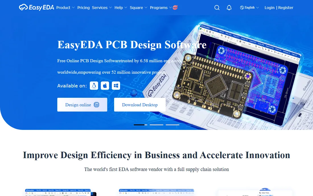 EasyEDA homepage
