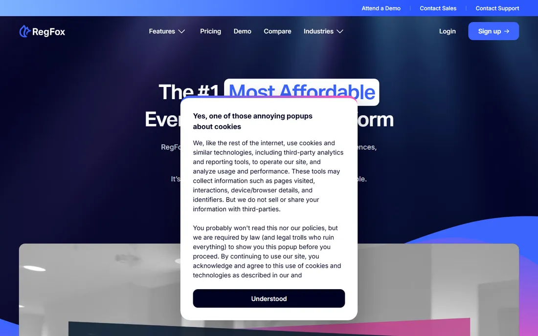 RegFox homepage