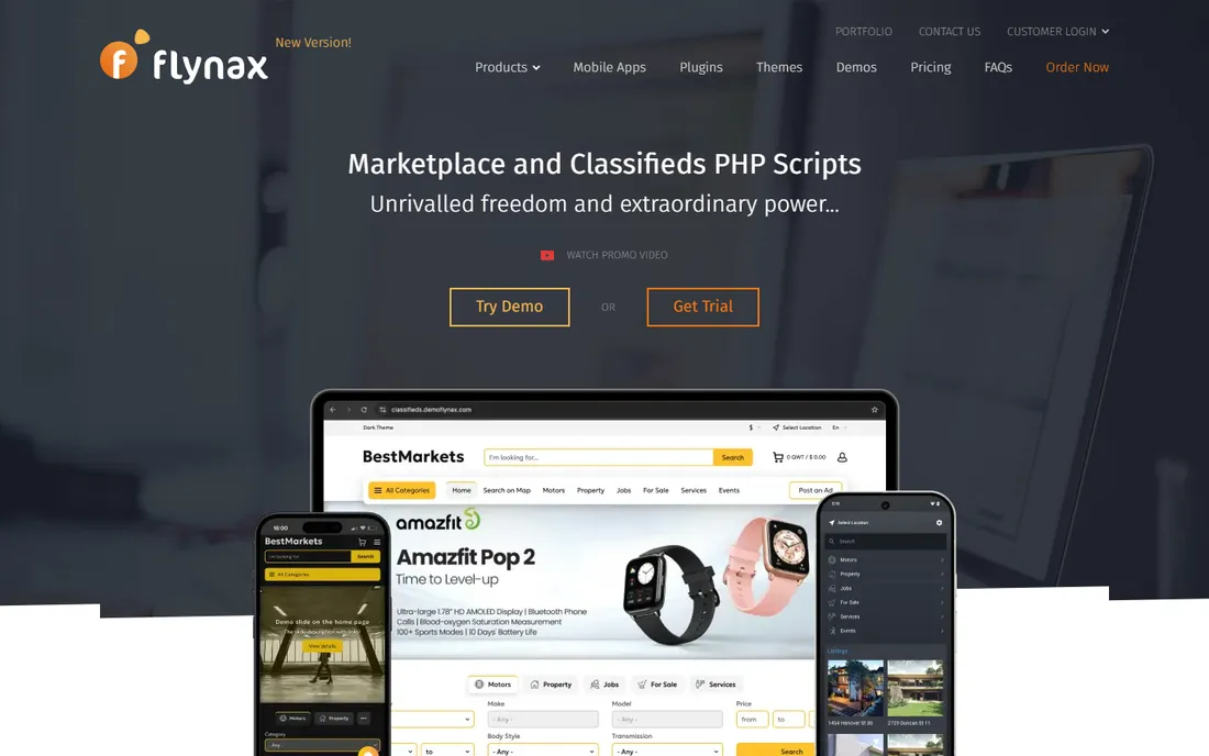 Flynax homepage