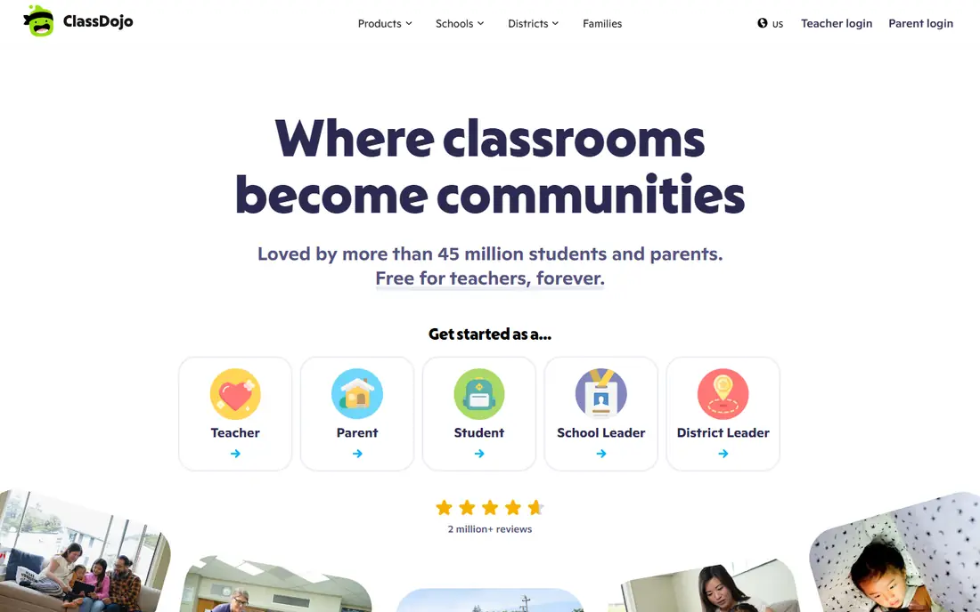 ClassDojo homepage