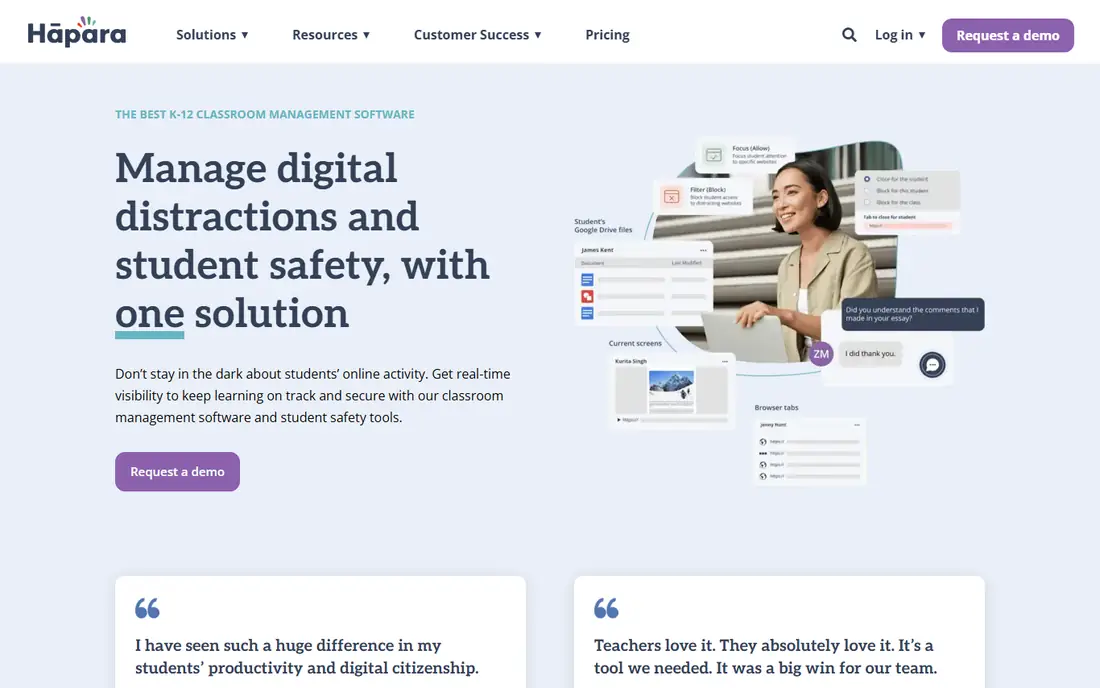 Hapara homepage