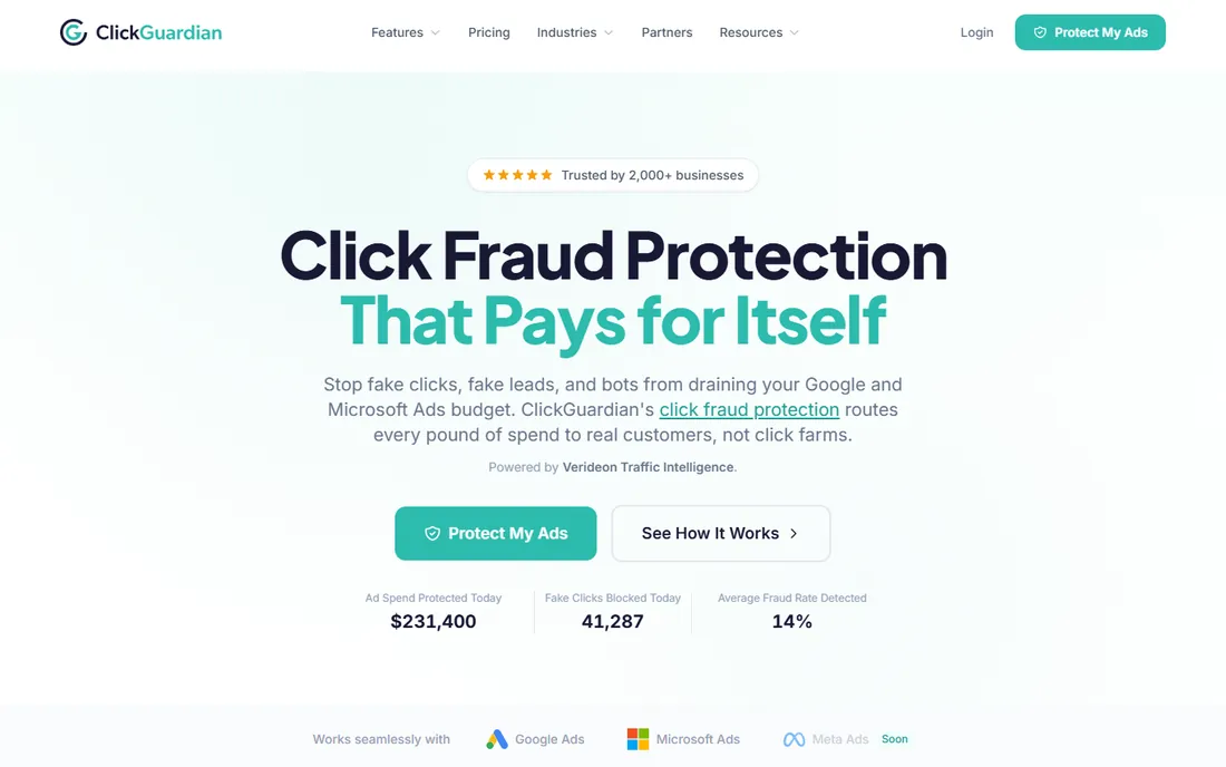 ClickGuardian homepage