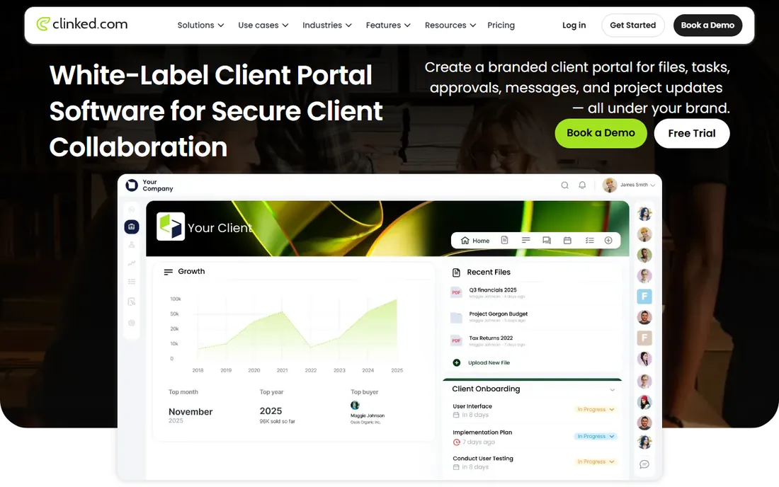 Clinked homepage