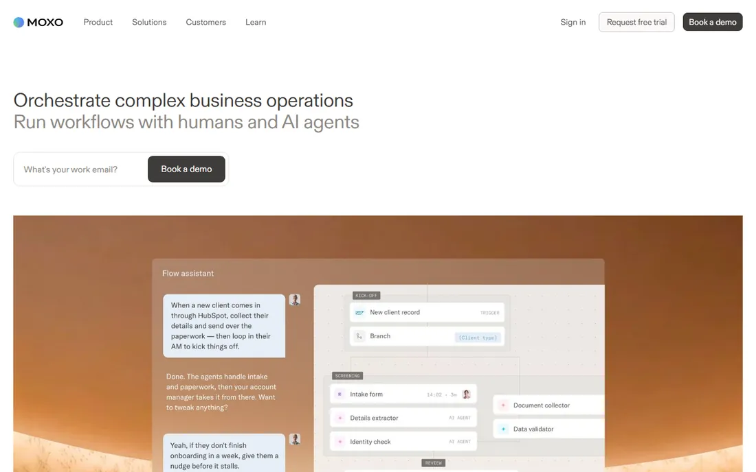 Moxo homepage