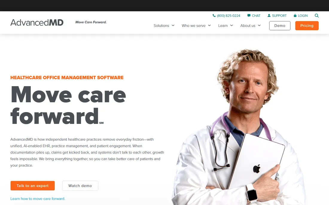 AdvancedMD homepage