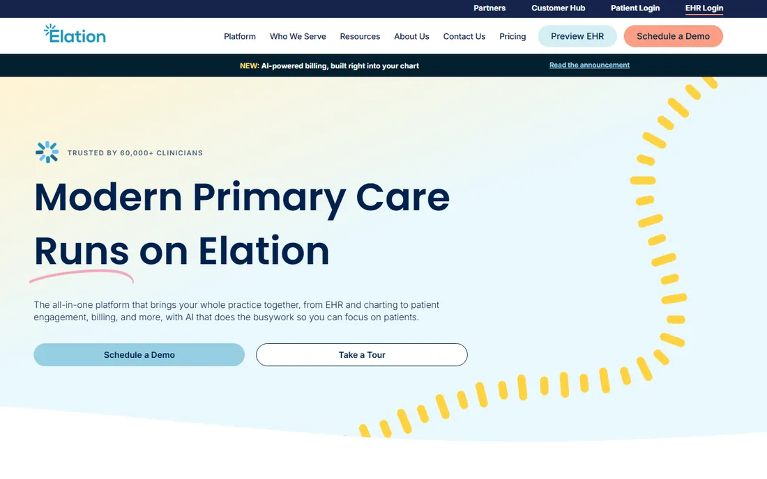 Elation Health homepage