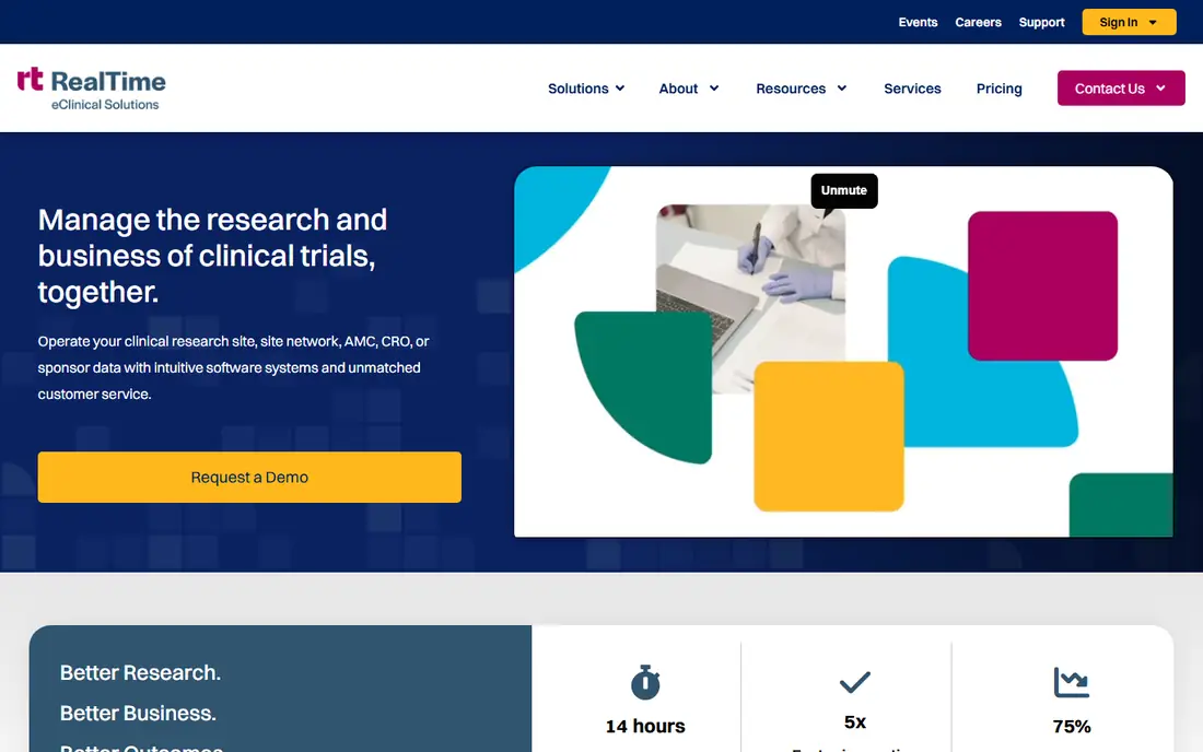 RealTime CTMS homepage