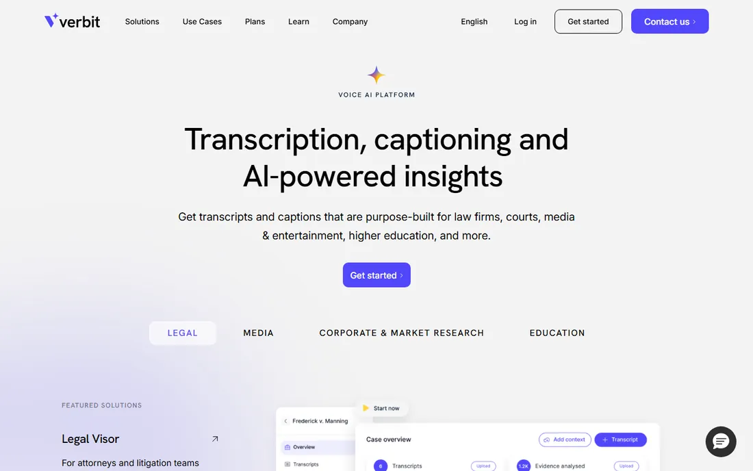 Verbit homepage