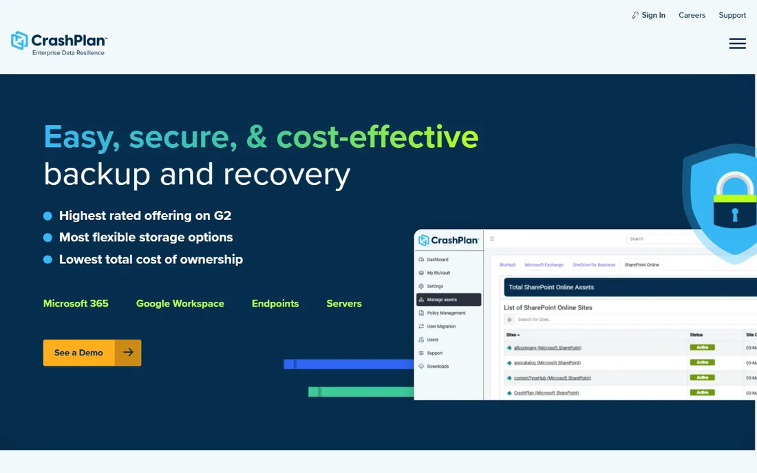 CrashPlan homepage