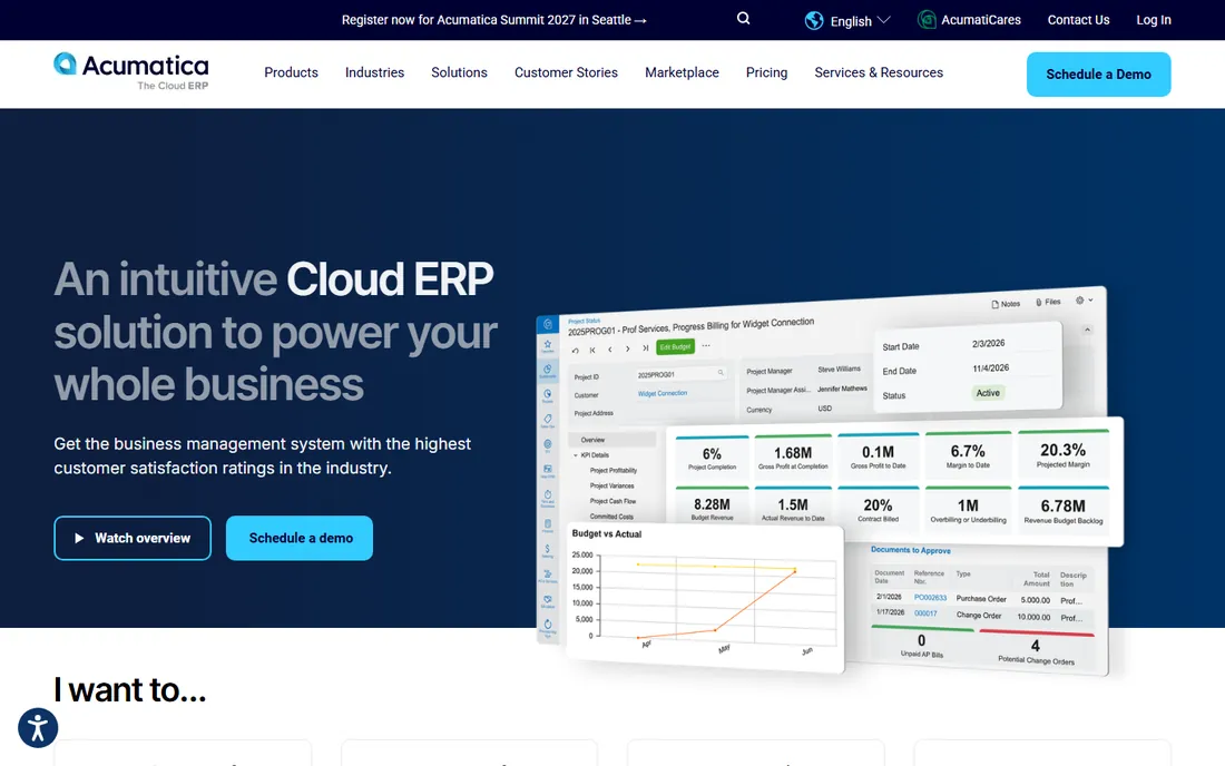 Acumatica homepage