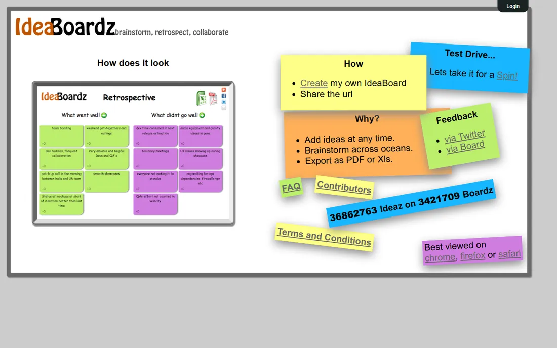 IdeaBoardz homepage