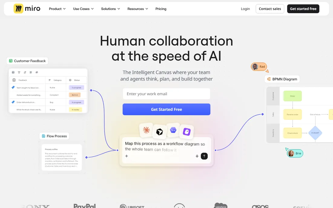 Miro homepage