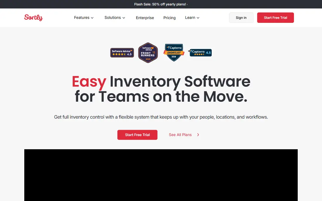 Sortly homepage