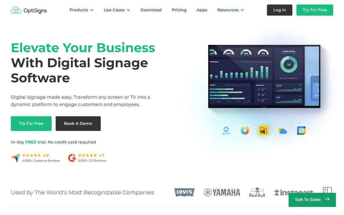 OptiSigns homepage