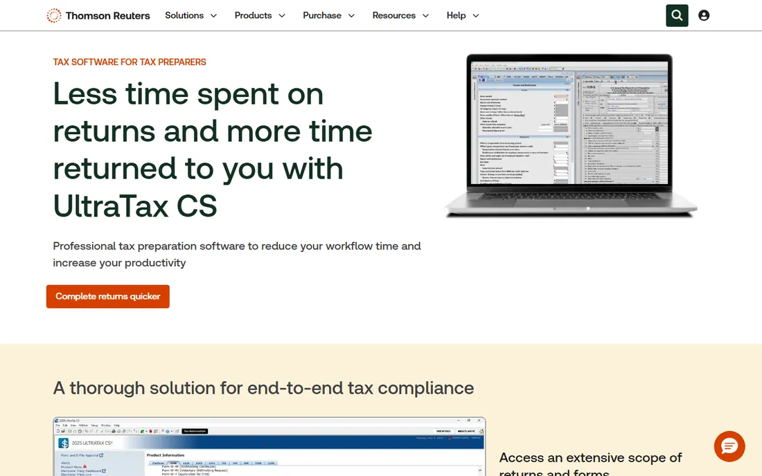 UltraTax CS homepage