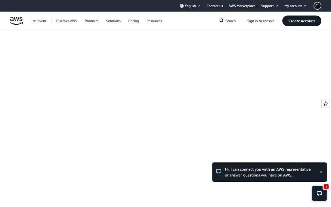 AWS homepage