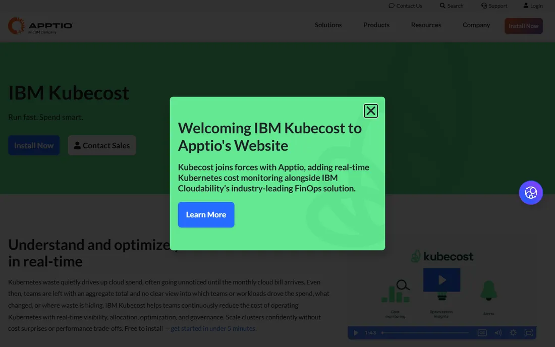 Kubecost homepage