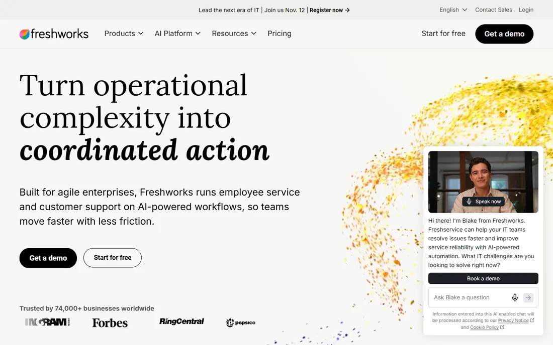Freshsales homepage