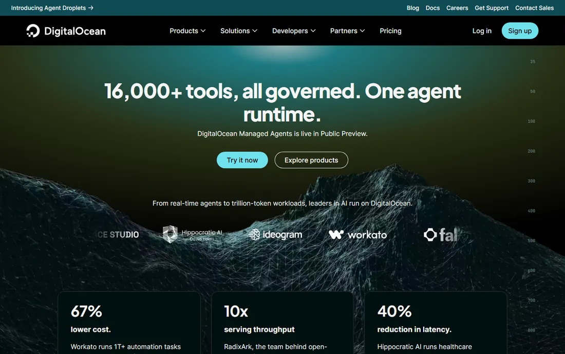 DigitalOcean homepage