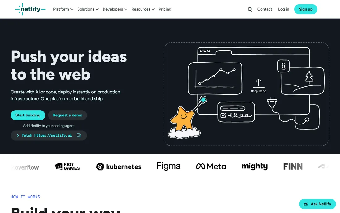 Netlify homepage
