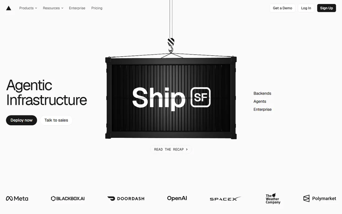 Vercel homepage