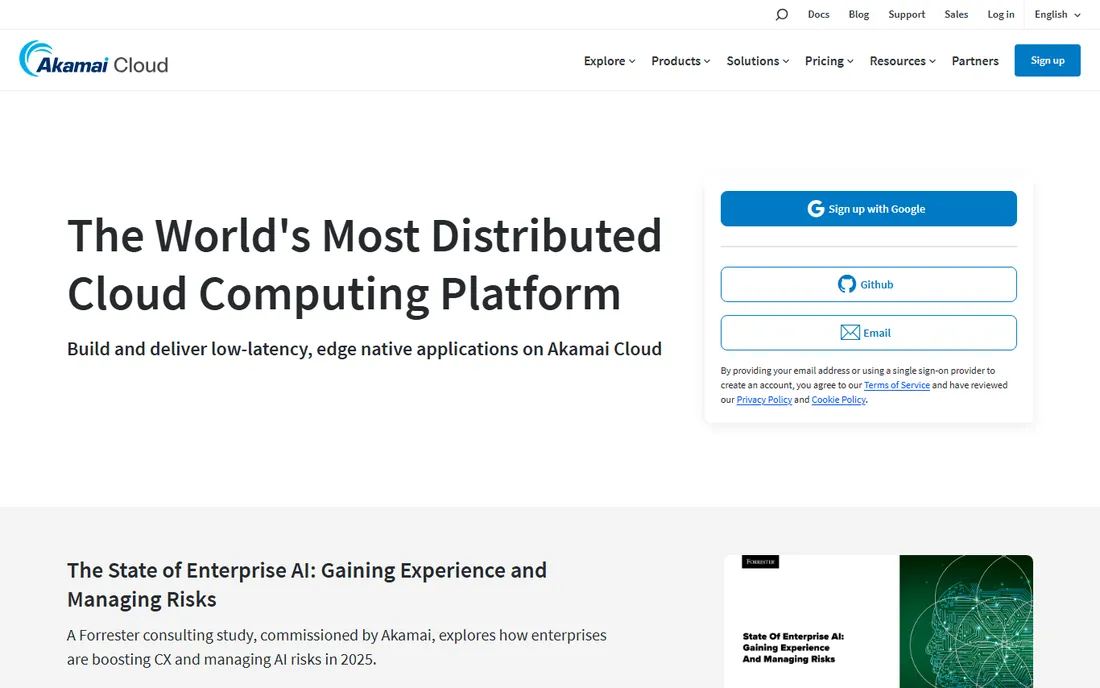 Akamai Cloud (Linode) homepage