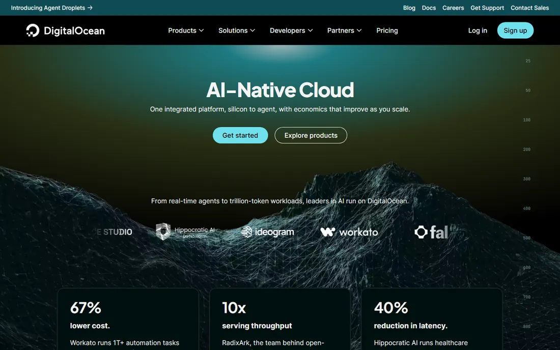 DigitalOcean homepage