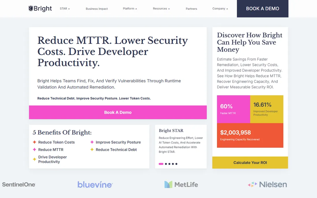 Bright Security homepage