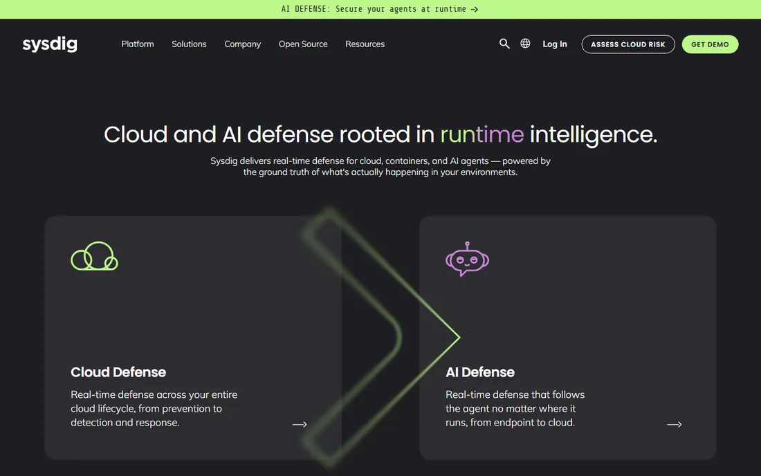Sysdig homepage