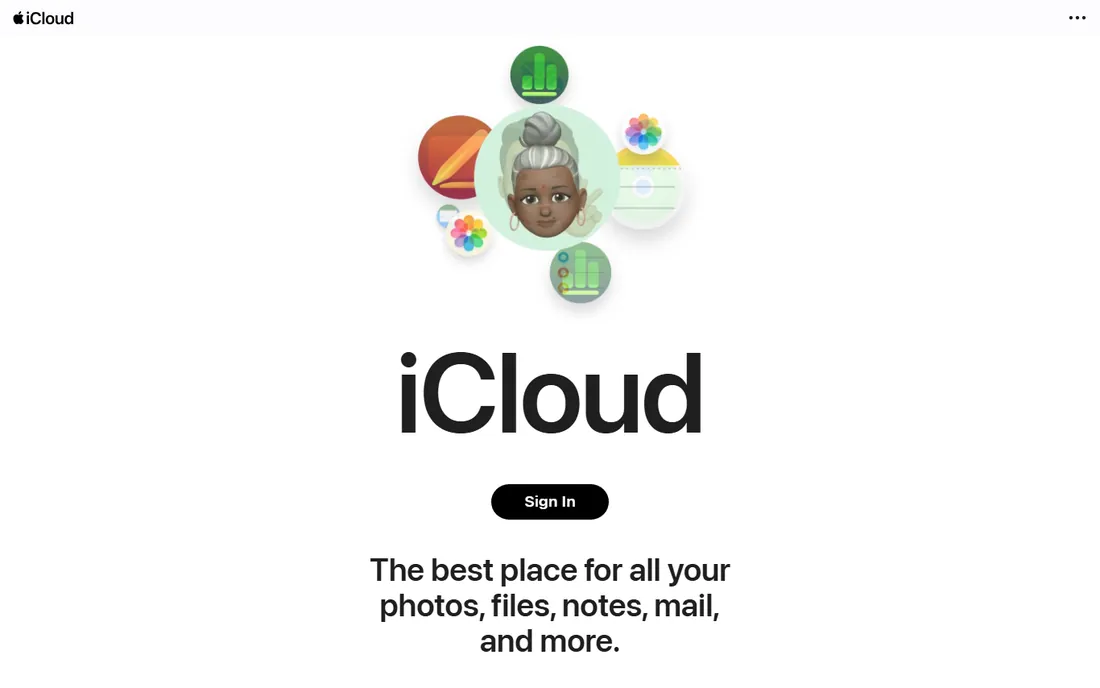 iCloud homepage