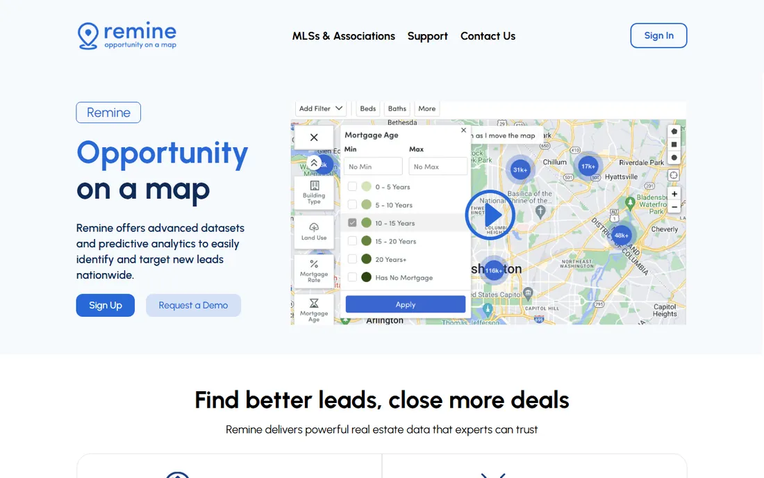 Remine homepage