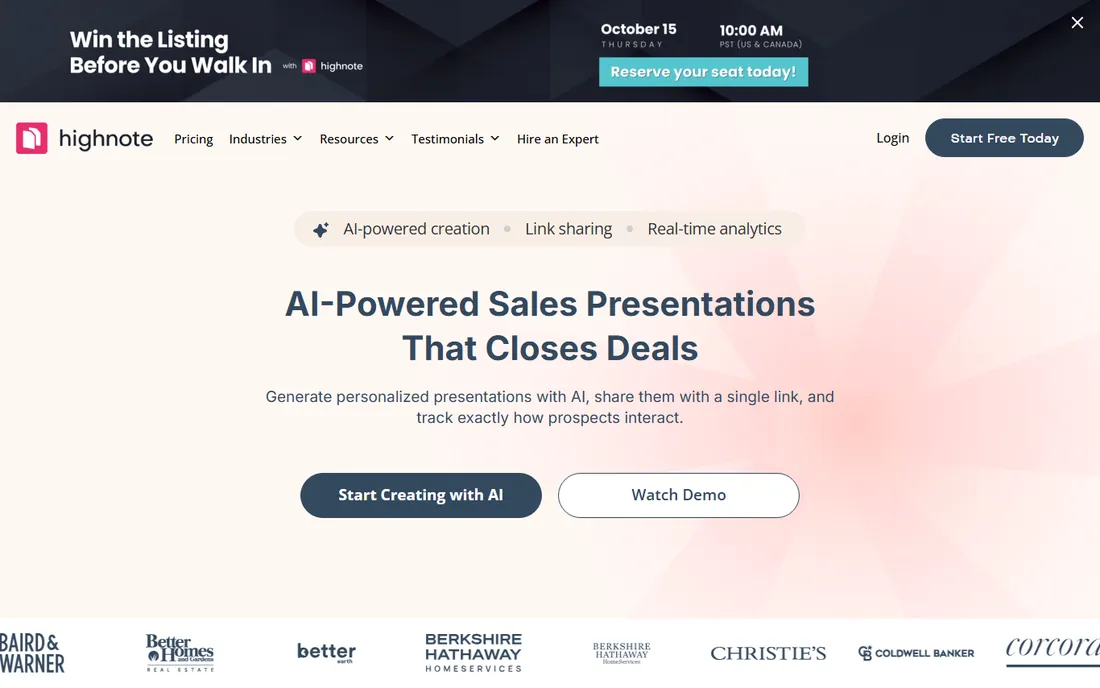 HighNote homepage