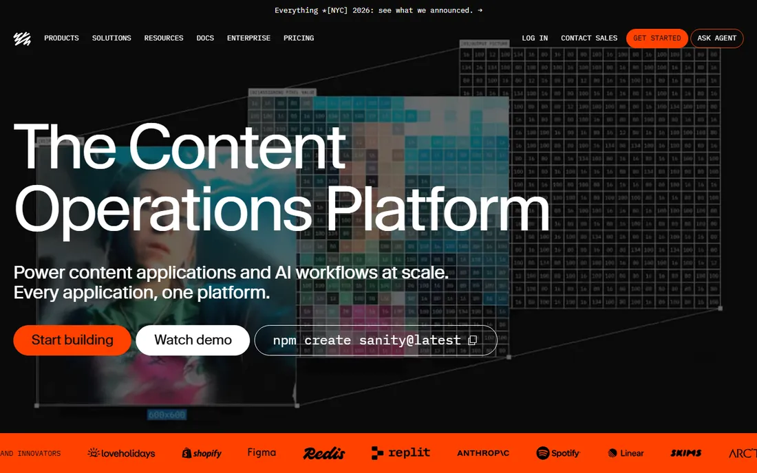 Sanity homepage