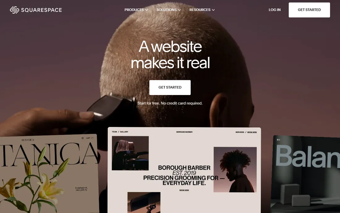 Squarespace homepage